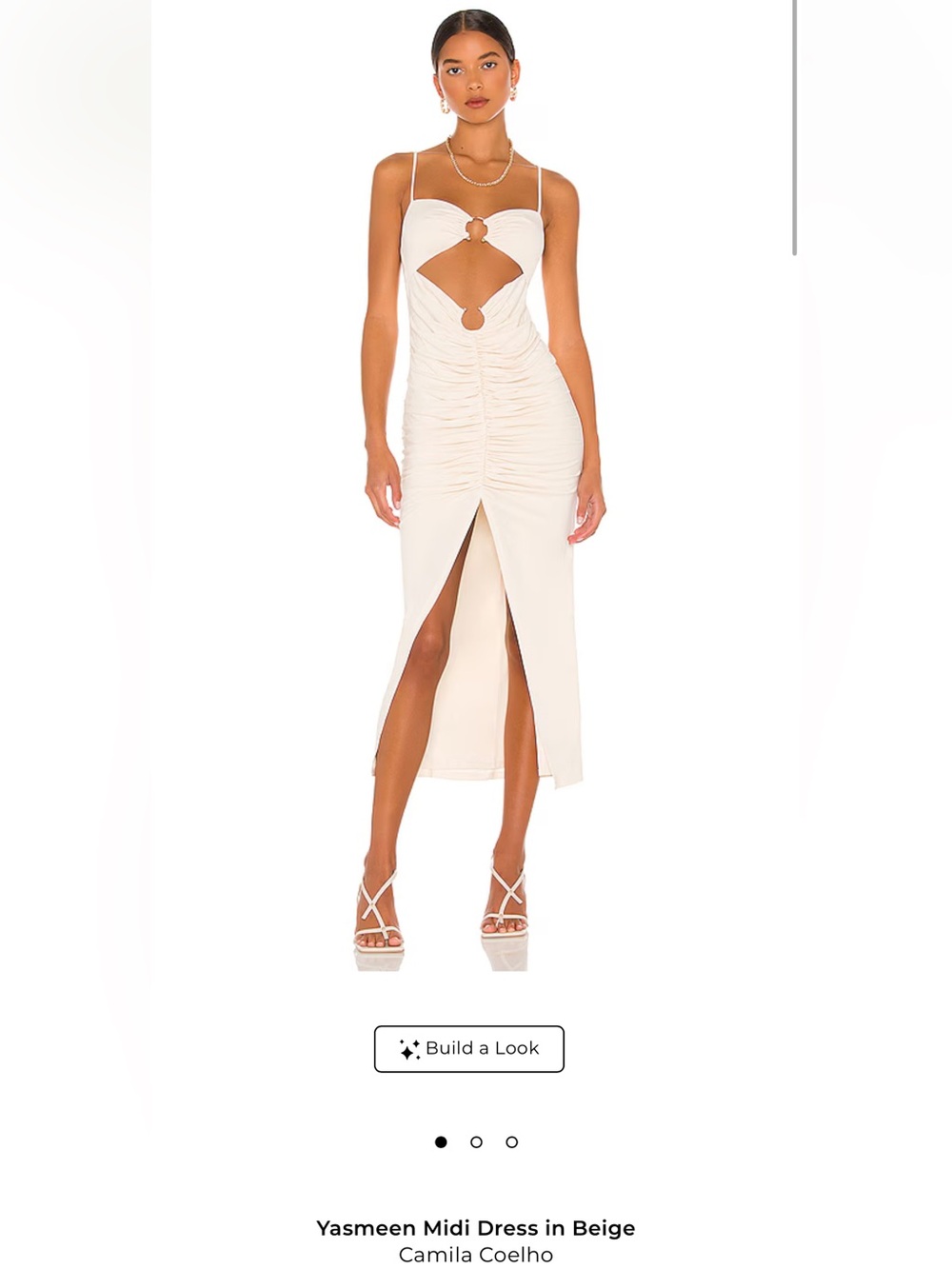 Camila Coelho Cream Cutout Midi Dress